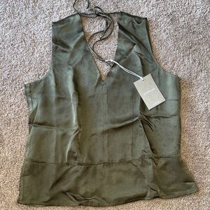 Everlane Olive Green Tie-Back Tank Top